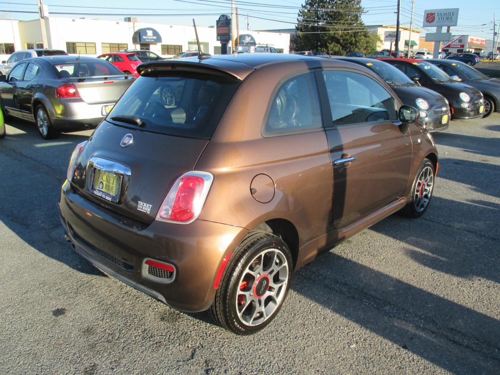 2013 BROWN* Fiat 500 Sport Hatchback (3C3CFFBR5DT) with an 1.4L L4 engine, located at 1254 Manheim Pike, Lancaster, PA, 17601, (717) 393-9133, 40.062870, -76.323273 - Photo #3