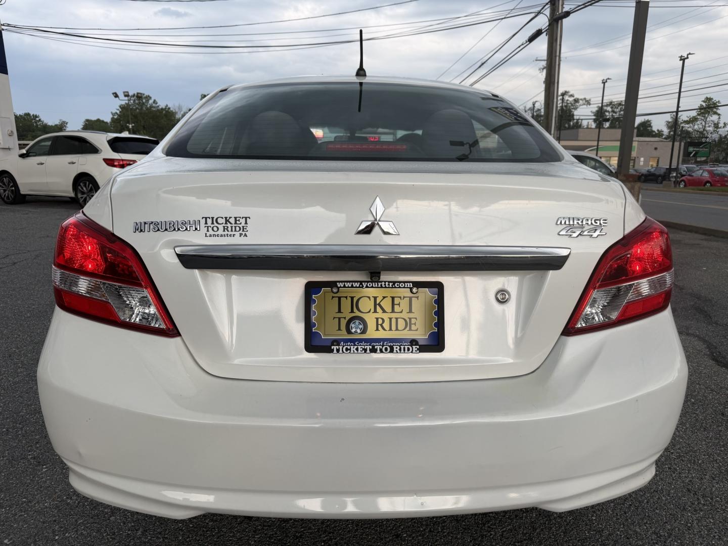 2019 WHITE Mitsubishi Mirage G4 ES 5M (ML32F3FJ1KH) with an 1.2L L3 DOHC engine, 5M transmission, located at 1254 Manheim Pike, Lancaster, PA, 17601, (717) 393-9133, 40.062870, -76.323273- Photo#3