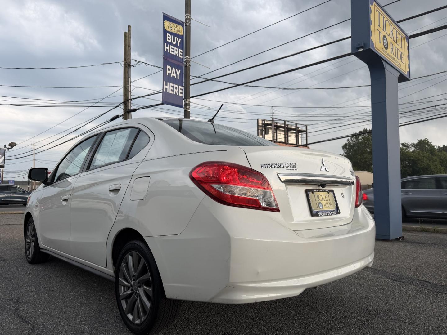 2019 WHITE Mitsubishi Mirage G4 ES 5M (ML32F3FJ1KH) with an 1.2L L3 DOHC engine, 5M transmission, located at 1254 Manheim Pike, Lancaster, PA, 17601, (717) 393-9133, 40.062870, -76.323273- Photo#2