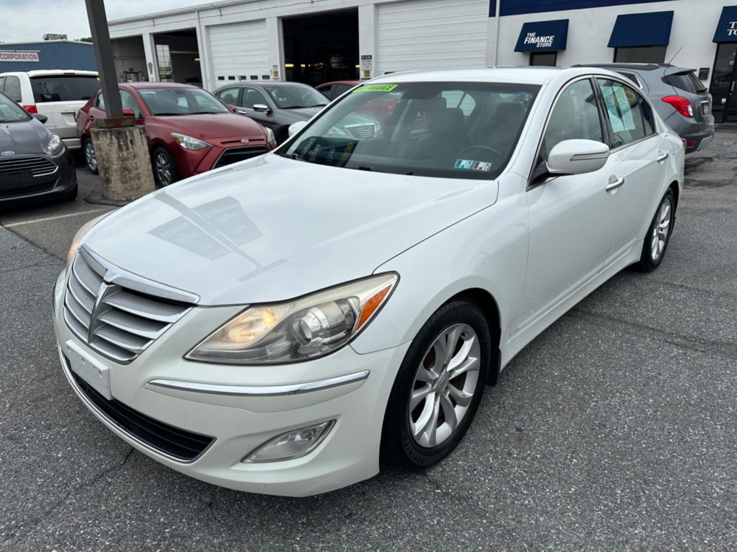 2013 WHITE Hyundai Genesis 3.8L (KMHGC4DDXDU) with an 3.8L V6 DOHC 24V engine, 6-Speed Automatic transmission, located at 1254 Manheim Pike, Lancaster, PA, 17601, (717) 393-9133, 40.062870, -76.323273 - Photo#0
