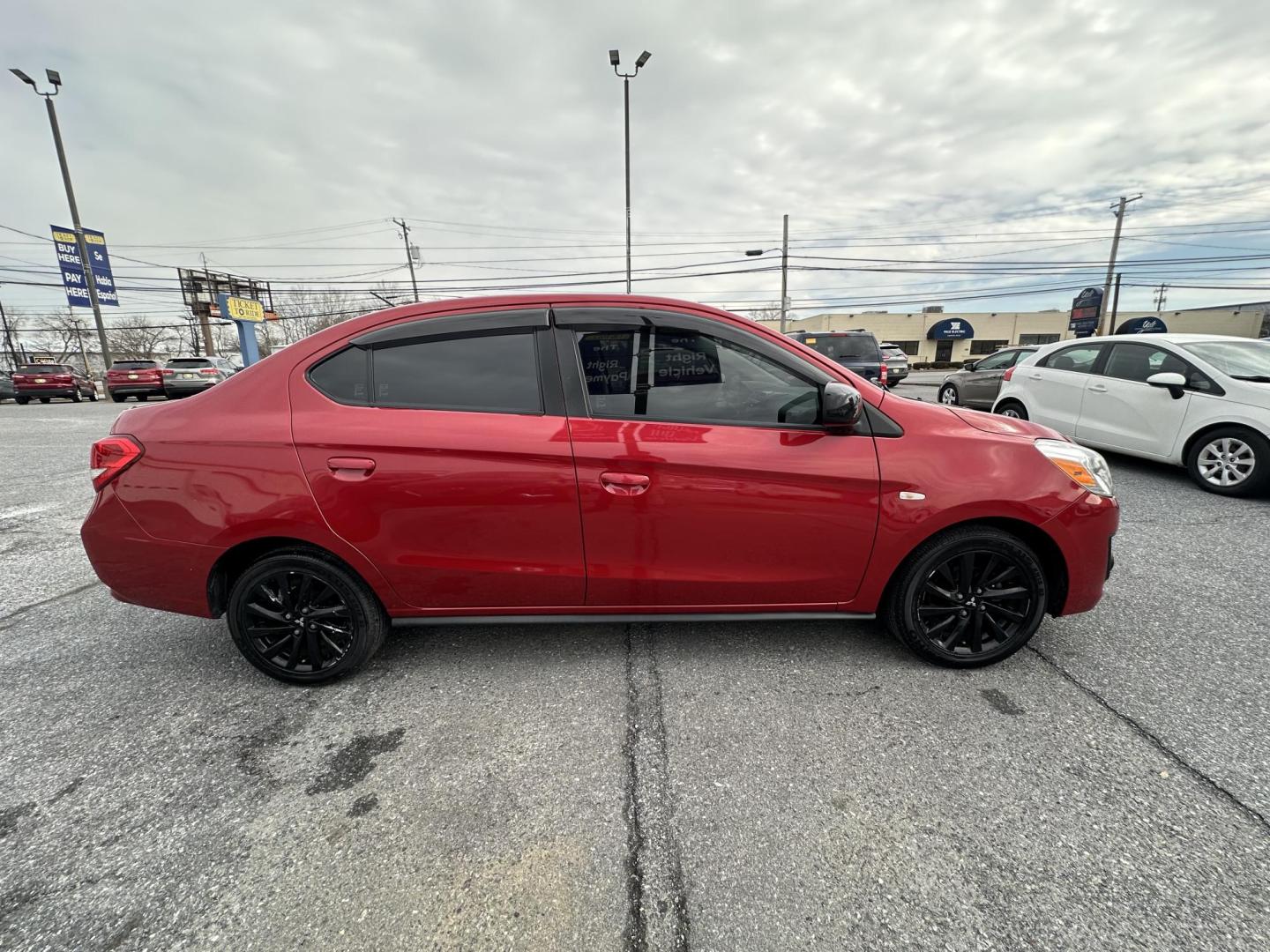 2020 RED Mitsubishi Mirage G4 SE (ML32F4FJ7LH) with an 1.2L L3 DOHC engine, CVT transmission, located at 1254 Manheim Pike, Lancaster, PA, 17601, (717) 393-9133, 40.062870, -76.323273 - Photo#3