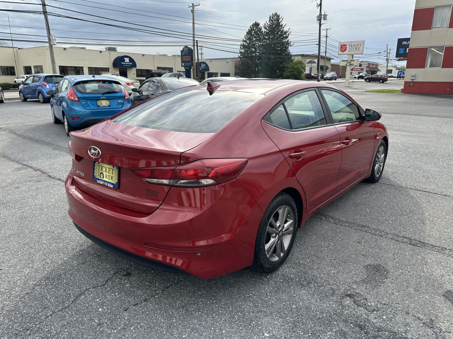 2017 RED Hyundai Elantra Limited (5NPD84LF8HH) with an 1.8L L4 DOHC 16V engine, 6A transmission, located at 1254 Manheim Pike, Lancaster, PA, 17601, (717) 393-9133, 40.062870, -76.323273 - Photo#3