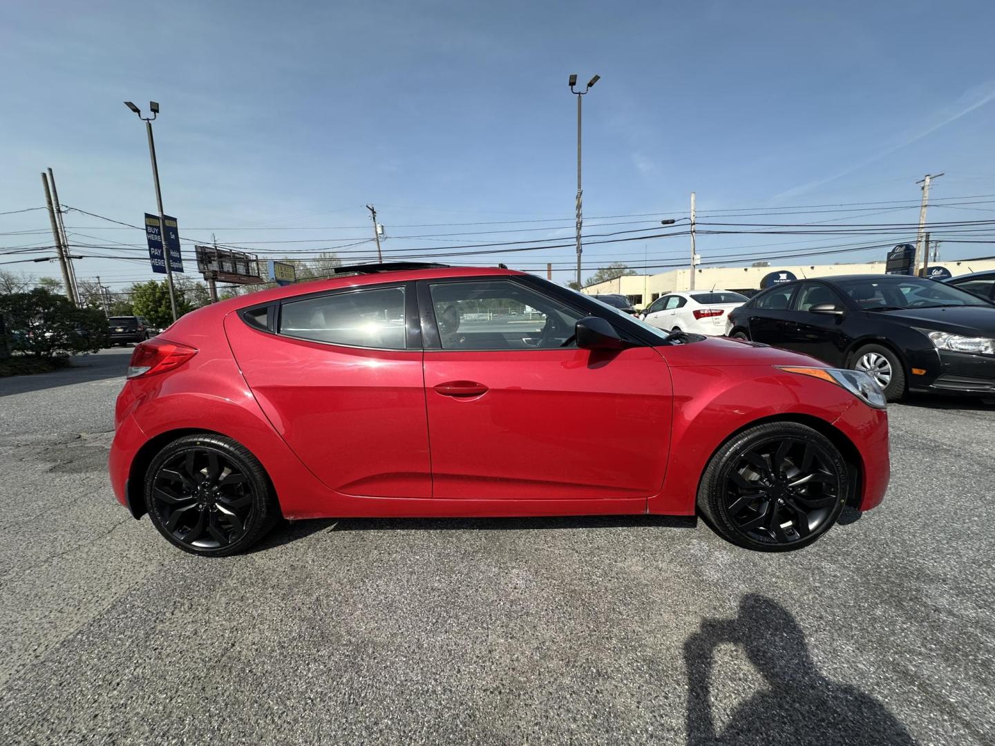 2013 RED Hyundai Veloster Base (KMHTC6AD8DU) with an 1.6L L4 DOHC 16V engine, located at 1254 Manheim Pike, Lancaster, PA, 17601, (717) 393-9133, 40.062870, -76.323273 - Photo#3
