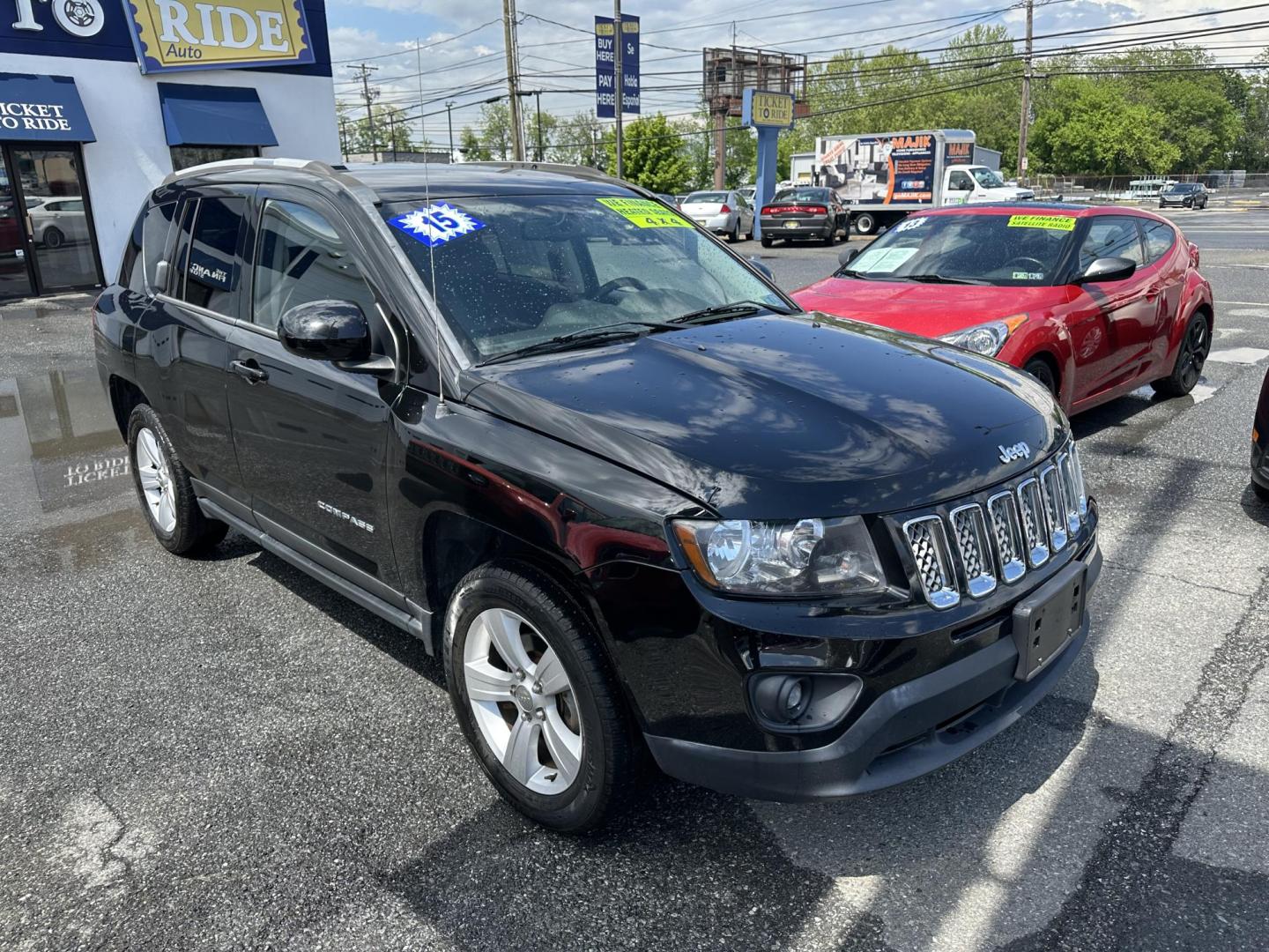 2015 BLACK Jeep Compass Latitude 4WD (1C4NJDEB8FD) with an 2.4L L4 DOHC 16V engine, Continuously Variable Transmission transmission, located at 1254 Manheim Pike, Lancaster, PA, 17601, (717) 393-9133, 40.062870, -76.323273 - Photo#2