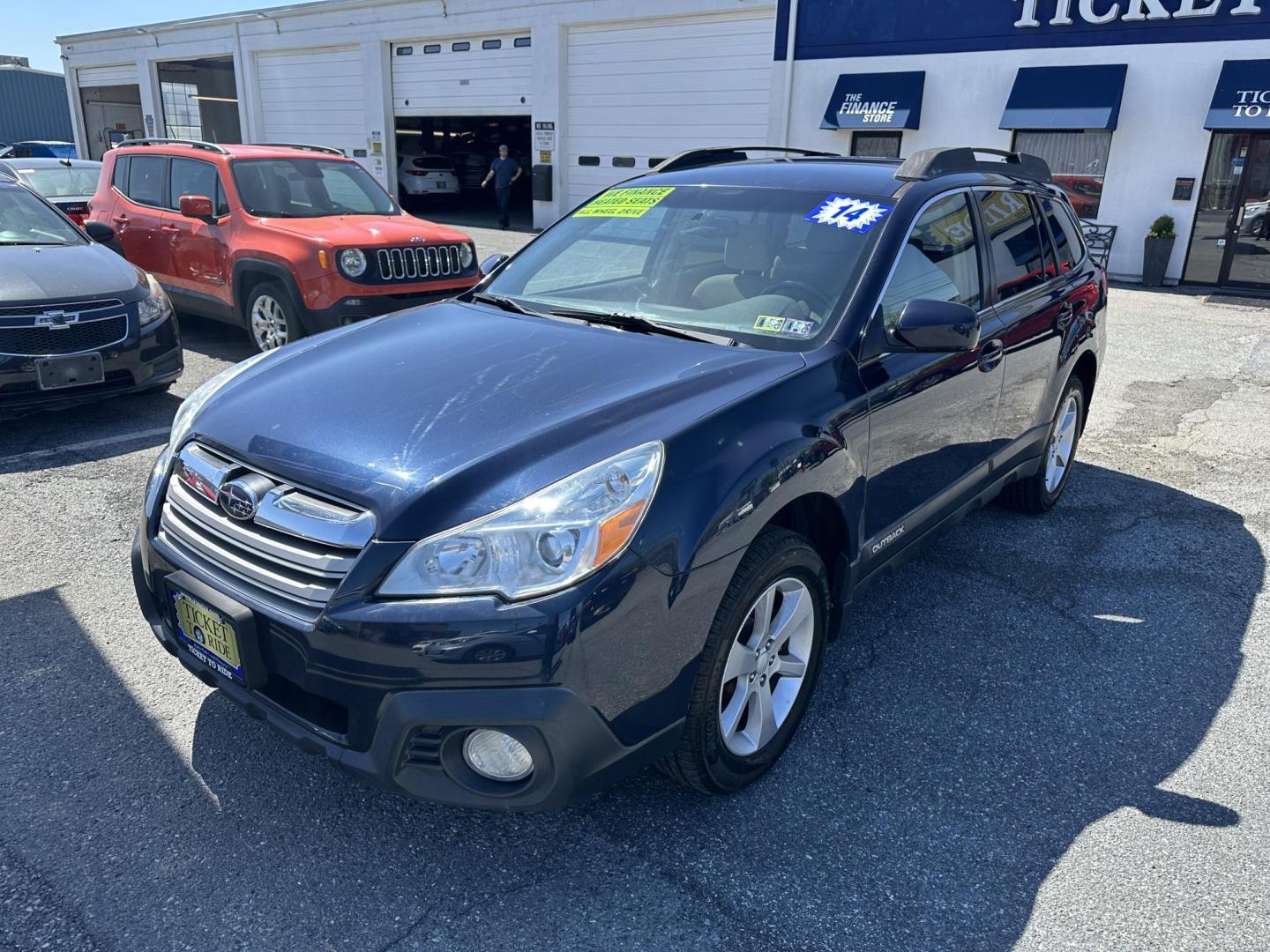 2014 BLUE Subaru Outback 2.5I Premium (4S4BRBCC3E3) with an 2.5L H4 DOHC 16V engine, located at 1254 Manheim Pike, Lancaster, PA, 17601, (717) 393-9133, 40.062870, -76.323273 - Photo#0