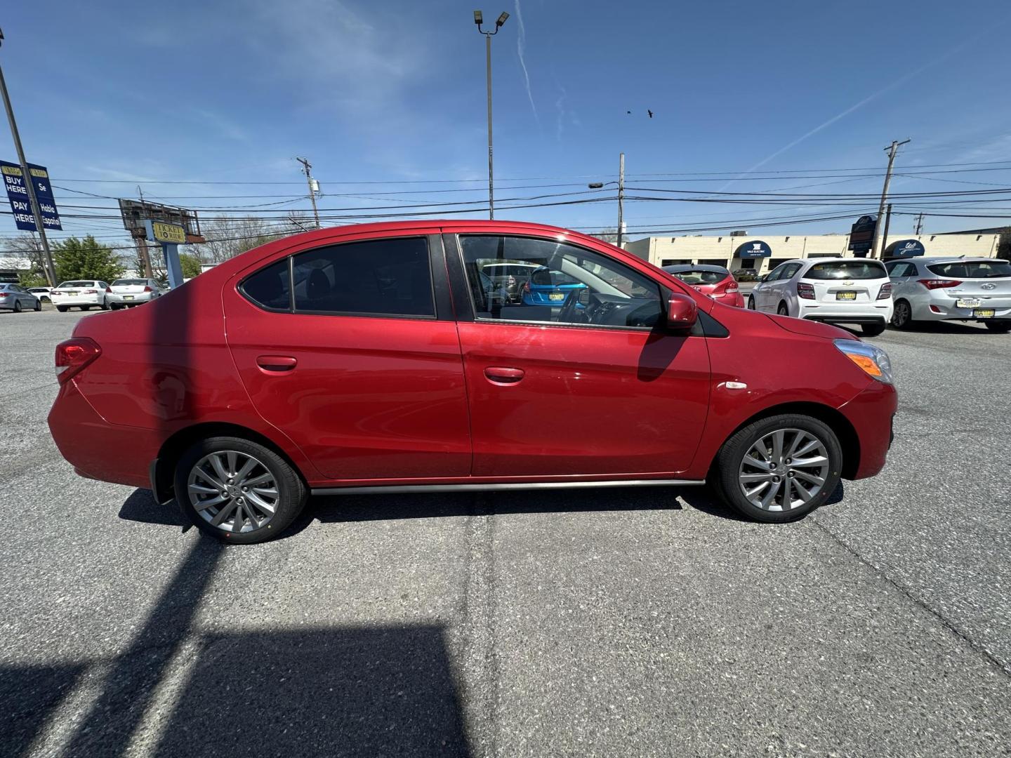 2019 RED Mitsubishi Mirage G4 ES 5M (ML32F3FJ7KH) with an 1.2L L3 DOHC engine, 5M transmission, located at 1254 Manheim Pike, Lancaster, PA, 17601, (717) 393-9133, 40.062870, -76.323273 - Photo#2