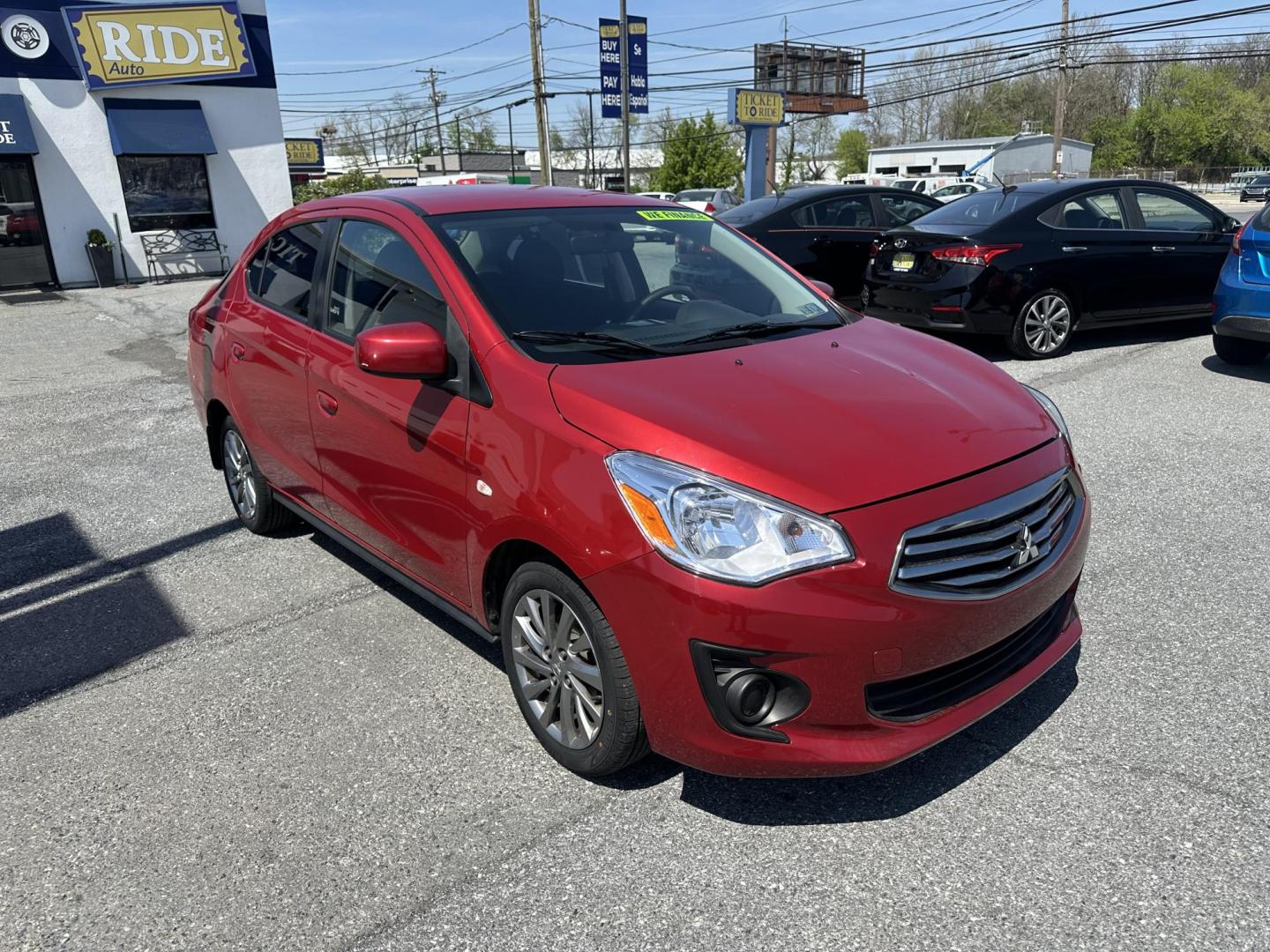 2019 RED Mitsubishi Mirage G4 ES 5M (ML32F3FJ7KH) with an 1.2L L3 DOHC engine, 5M transmission, located at 1254 Manheim Pike, Lancaster, PA, 17601, (717) 393-9133, 40.062870, -76.323273 - Photo#3