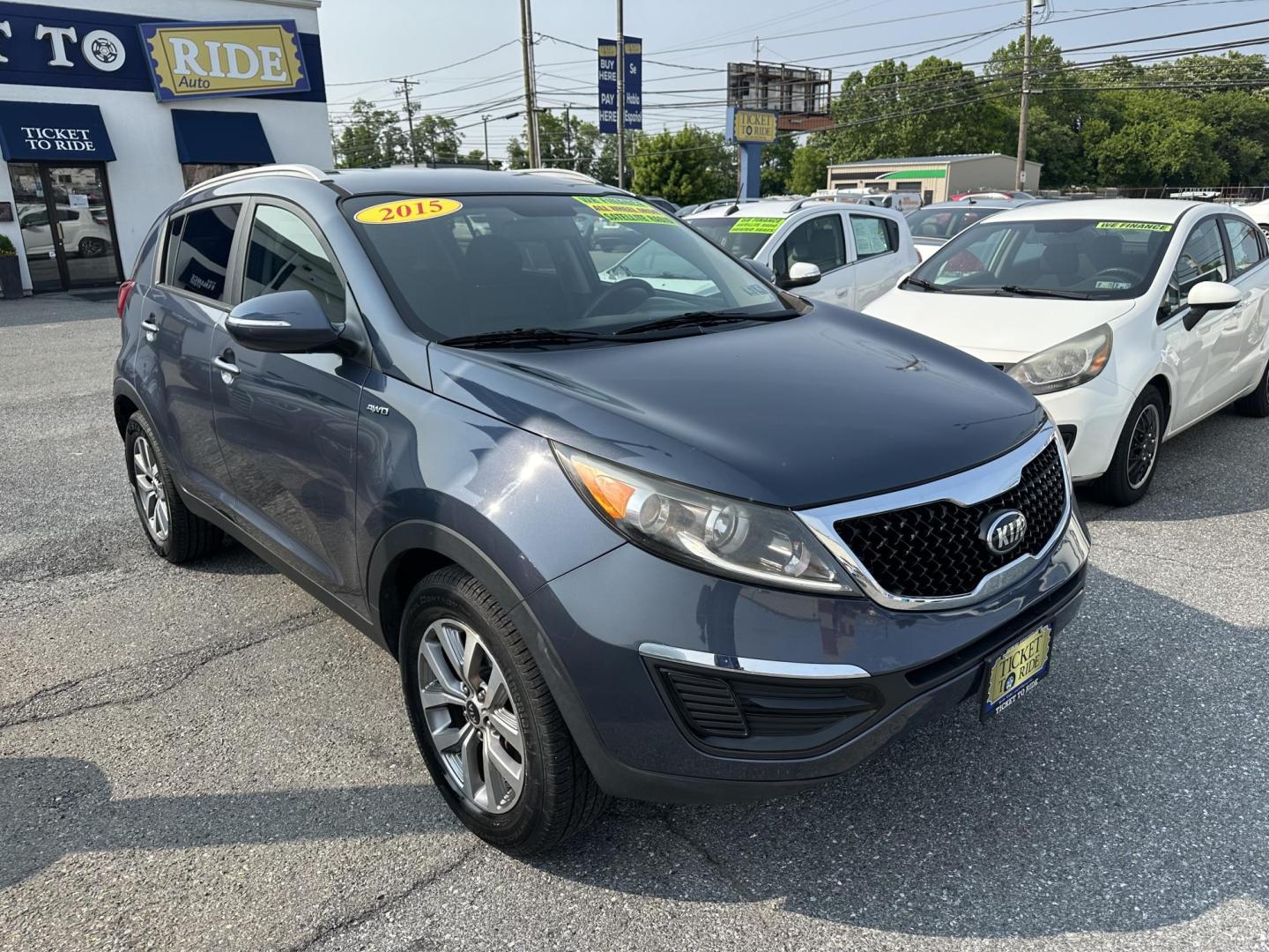 2015 BLUE Kia Sportage LX AWD (KNDPBCAC9F7) with an 2.4L V6 DOHC 24V engine, 6-Speed Automatic transmission, located at 1254 Manheim Pike, Lancaster, PA, 17601, (717) 393-9133, 40.062870, -76.323273 - Photo#2