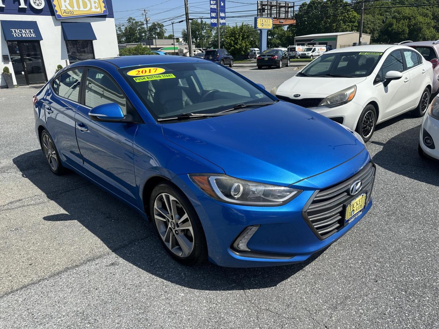 2017 BLUE Hyundai Elantra Limited (5NPD84LF7HH) with an 1.8L L4 DOHC 16V engine, 6A transmission, located at 1254 Manheim Pike, Lancaster, PA, 17601, (717) 393-9133, 40.062870, -76.323273 - Photo#2