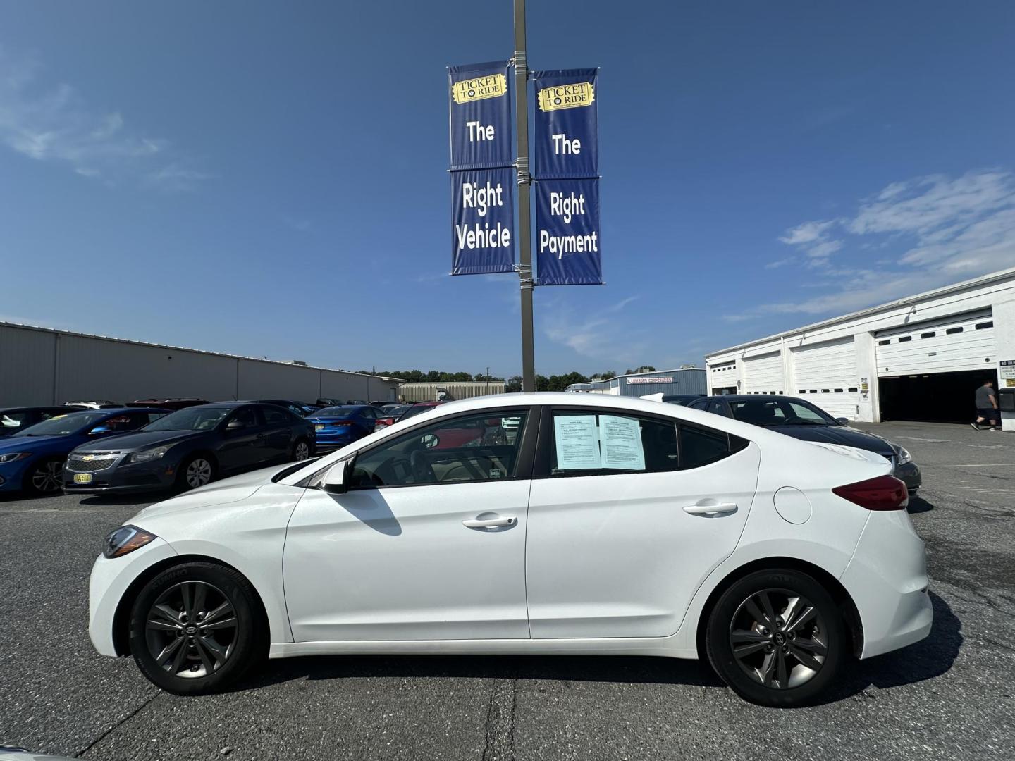 2018 WHITE Hyundai Elantra Limited (5NPD84LF0JH) with an 1.8L L4 DOHC 16V engine, 6A transmission, located at 1254 Manheim Pike, Lancaster, PA, 17601, (717) 393-9133, 40.062870, -76.323273 - Photo#7