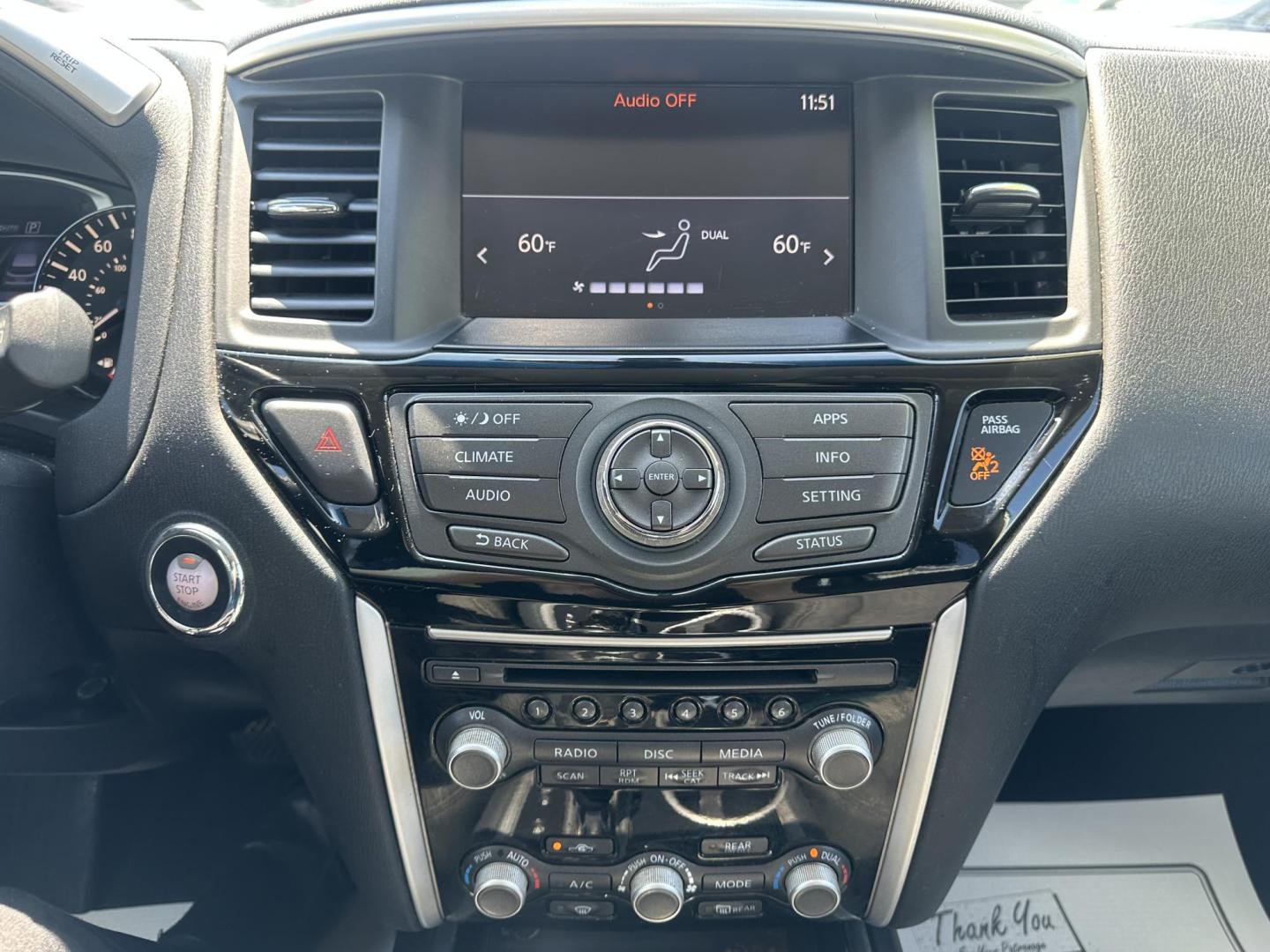 2017 WHITE Nissan Pathfinder Platinum 4WD (5N1DR2MM4HC) with an 3.5L V6 DOHC 24V engine, CVT transmission, located at 1254 Manheim Pike, Lancaster, PA, 17601, (717) 393-9133, 40.062870, -76.323273 - Photo#16
