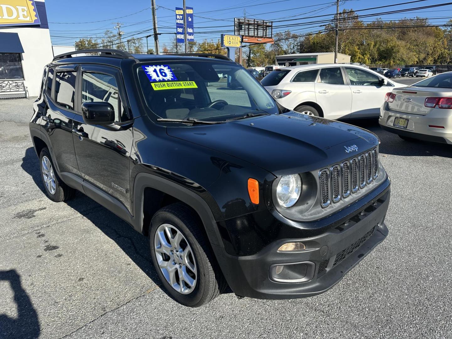 2016 BLACK Jeep Renegade Latitude 4WD (ZACCJBBT5GP) with an 2.4L L4 DOHC 16V engine, 6M transmission, located at 1254 Manheim Pike, Lancaster, PA, 17601, (717) 393-9133, 40.062870, -76.323273 - Photo#2