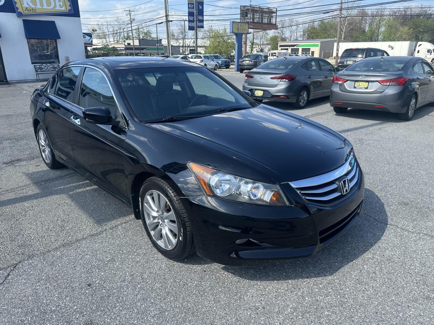 2012 BLACK Honda Accord EX-L V6 Sedan AT (1HGCP3F88CA) with an 3.5L V6 SOHC 24V engine, 5-Speed Automatic transmission, located at 1254 Manheim Pike, Lancaster, PA, 17601, (717) 393-9133, 40.062870, -76.323273 - Photo#2