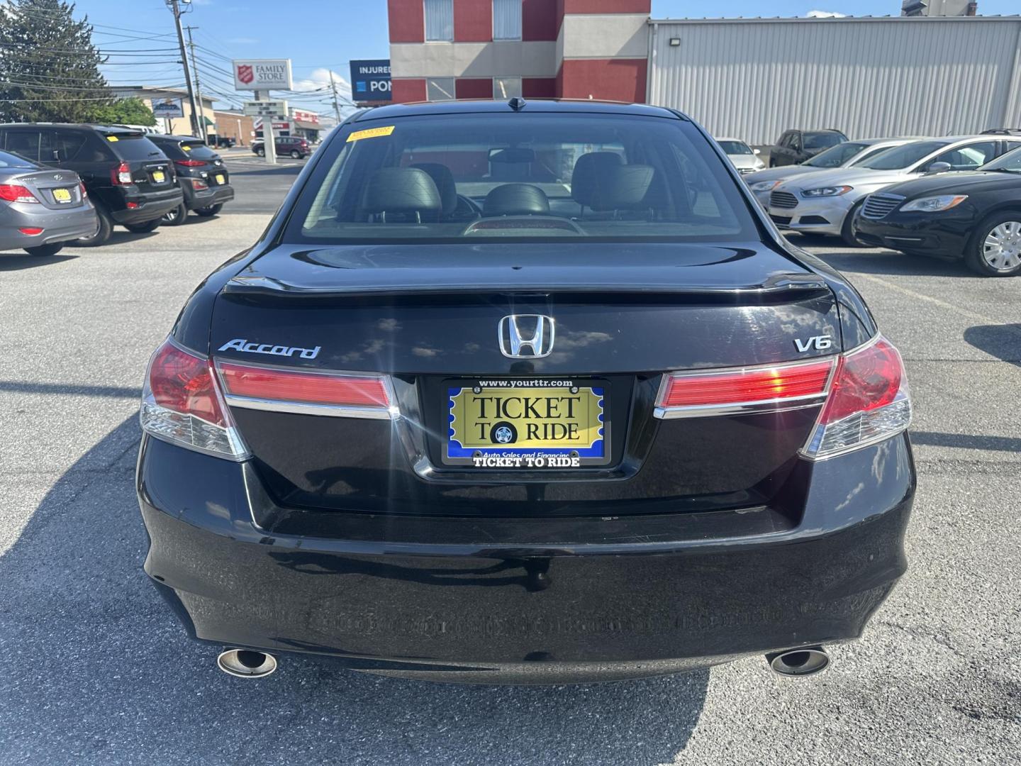 2012 BLACK Honda Accord EX-L V6 Sedan AT (1HGCP3F88CA) with an 3.5L V6 SOHC 24V engine, 5-Speed Automatic transmission, located at 1254 Manheim Pike, Lancaster, PA, 17601, (717) 393-9133, 40.062870, -76.323273 - Photo#3