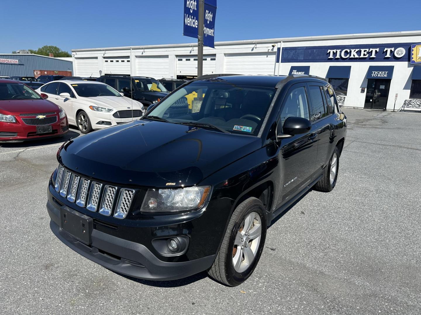 2015 BLACK Jeep Compass Latitude 4WD (1C4NJDEBXFD) with an 2.4L L4 DOHC 16V engine, Continuously Variable Transmission transmission, located at 1254 Manheim Pike, Lancaster, PA, 17601, (717) 393-9133, 40.062870, -76.323273- Photo#0