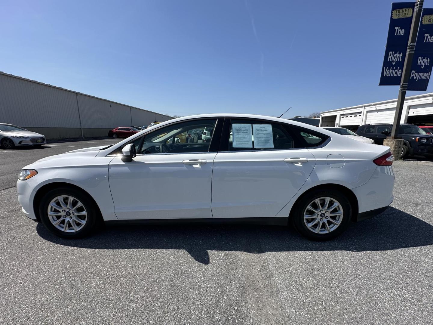 2016 WHITE Ford Fusion S (1FA6P0G75G5) with an 2.5L L4 DOHC 16V engine, 6-Speed Automatic transmission, located at 1254 Manheim Pike, Lancaster, PA, 17601, (717) 393-9133, 40.062870, -76.323273 - Photo#5