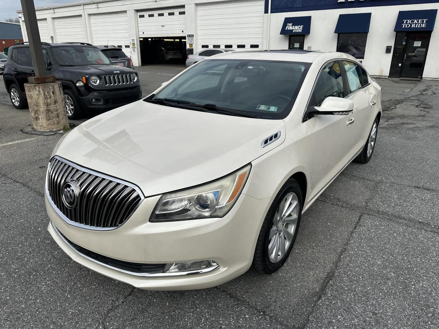 2014 WHITE Buick LaCrosse Leather Package (1G4GB5G36EF) with an 3.6L V6 DOHC 24V FFV engine, 6-Speed Automatic transmission, located at 1254 Manheim Pike, Lancaster, PA, 17601, (717) 393-9133, 40.062870, -76.323273 - Photo#0