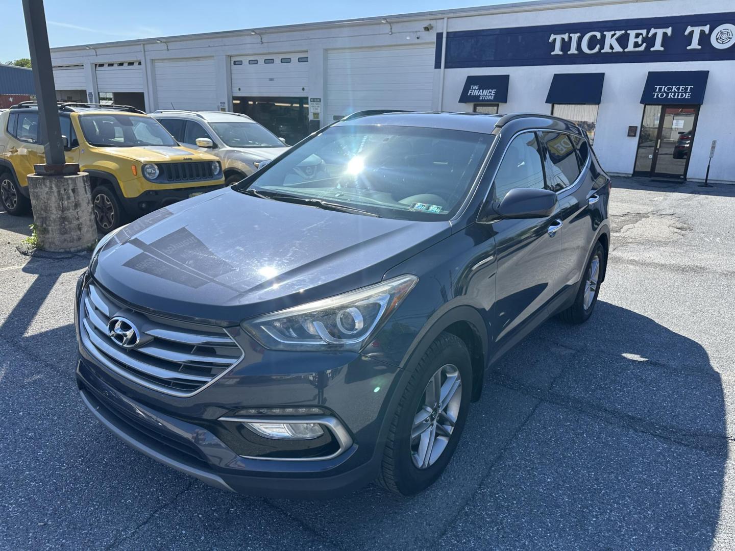 2017 BLUE Hyundai Santa Fe Sport 2.4 AWD (5XYZUDLB4HG) with an 2.4L L4 DOHC 16V engine, 6A transmission, located at 1254 Manheim Pike, Lancaster, PA, 17601, (717) 393-9133, 40.062870, -76.323273- Photo#0