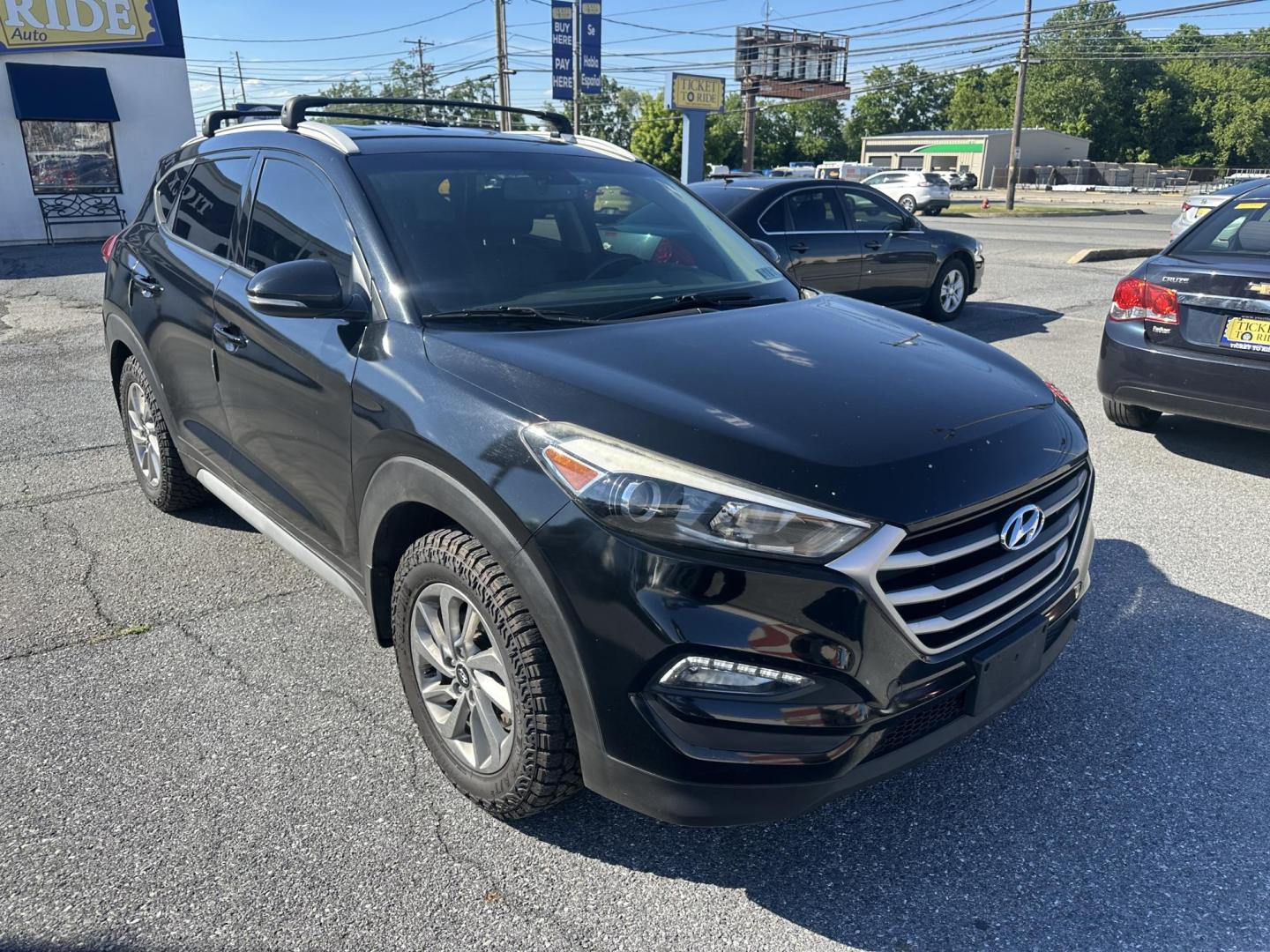 2017 BLACK Hyundai Tucson SE w/Preferred Package AWD (KM8J3CA42HU) with an 2.0L L4 DOHC 16V engine, 6A transmission, located at 1254 Manheim Pike, Lancaster, PA, 17601, (717) 393-9133, 40.062870, -76.323273- Photo#2
