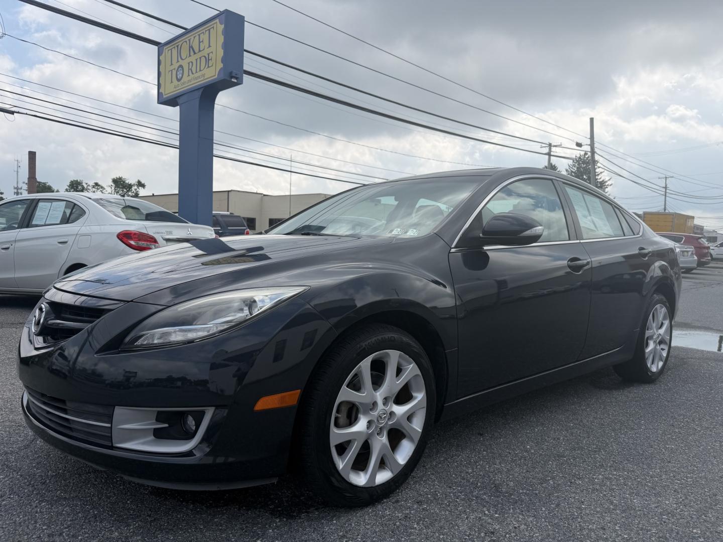 2013 BLACK Mazda MAZDA6 i Touring Plus (1YVHZ8EH7D5) with an 2.5L L4 DOHC 16V engine, 6-Speed Automatic transmission, located at 1254 Manheim Pike, Lancaster, PA, 17601, (717) 393-9133, 40.062870, -76.323273- Photo#0