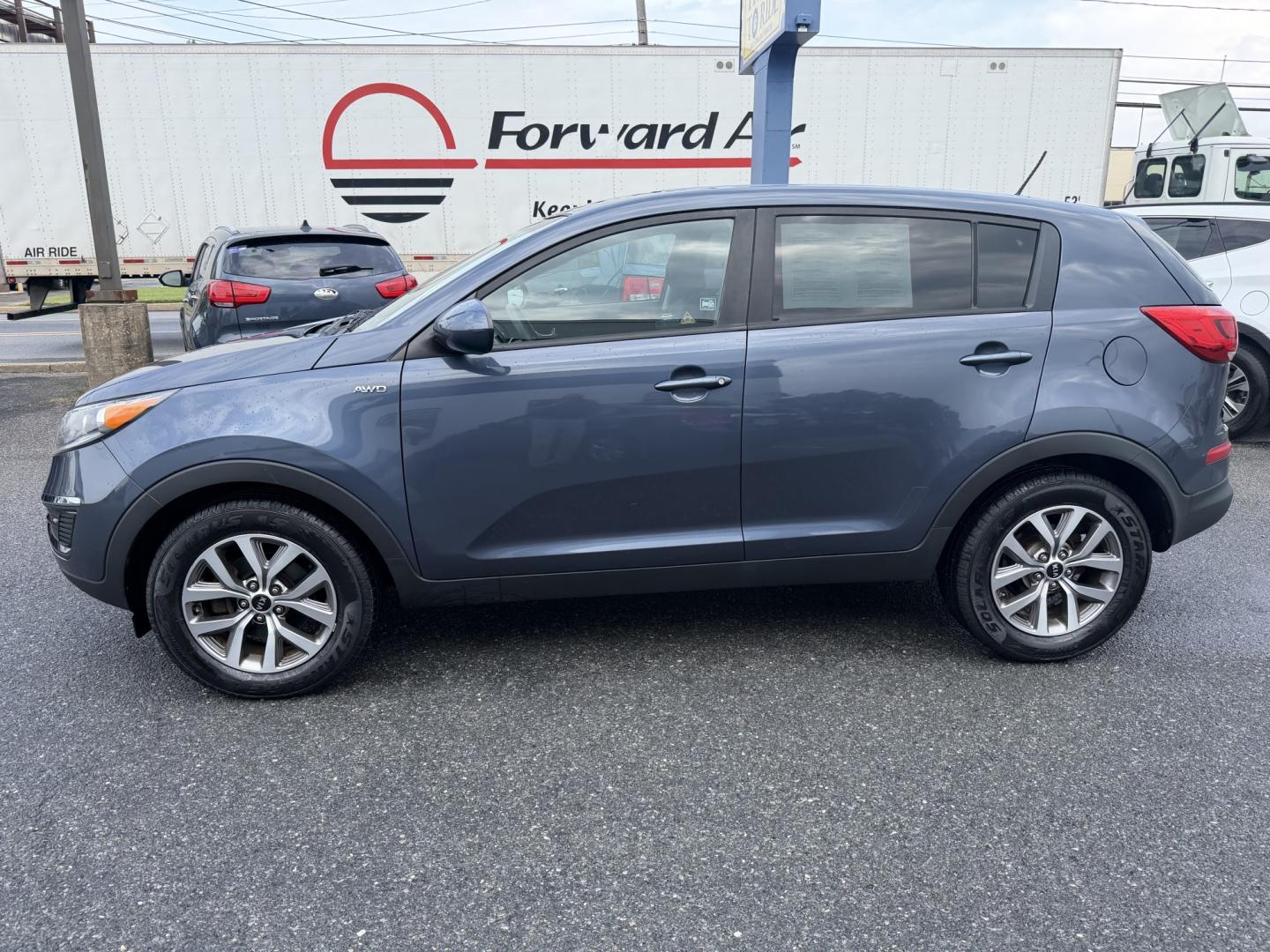 2016 BLUE Kia Sportage LX AWD (KNDPBCAC5G7) with an 2.4L V6 DOHC 24V engine, 6-Speed Automatic transmission, located at 1254 Manheim Pike, Lancaster, PA, 17601, (717) 393-9133, 40.062870, -76.323273- Photo#1
