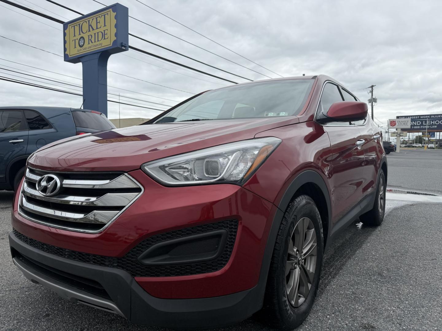 2013 RED Hyundai Santa Fe Sport 2.4 FWD (5XYZT3LB3DG) with an 2.4L L4 DOHC 16V engine, 6-Speed Automatic transmission, located at 1254 Manheim Pike, Lancaster, PA, 17601, (717) 393-9133, 40.062870, -76.323273 - Make the most of your daily drive with this 2013 Hyundai Santa Fe Sport 2.4 FWD! With a sporty look, a spacious interior, and versatile cargo space, this SUV is a practical fit for busy weekdays and weekend adventures. Visit Ticket To Ride Auto Sales in Lancaster to take a closer look and explore fi- Photo#0