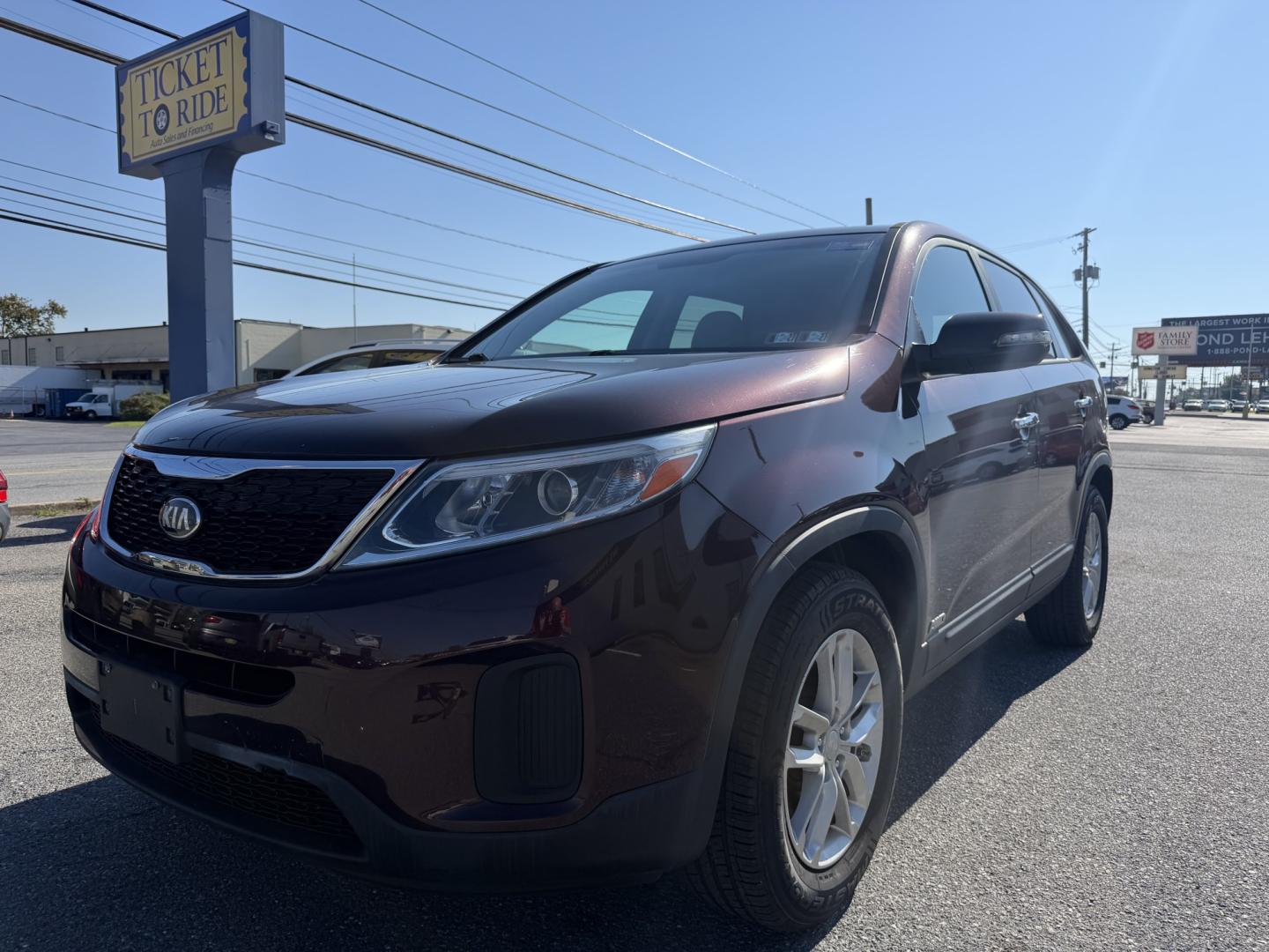 2015 MAROON Kia Sorento LX AWD (5XYKTCA6XFG) with an 2.4L L4 DOHC 16V engine, 6-Speed Automatic transmission, located at 1254 Manheim Pike, Lancaster, PA, 17601, (717) 393-9133, 40.062870, -76.323273 - Make room for your daily routine and weekend adventures in this 2015 Kia Sorento LX AWD! This versatile SUV offers a spacious interior and flexible cargo space for groceries, sports gear, or luggage. All-wheel drive adds traction when road conditions change, while its convenient four-door design mak- Photo#0